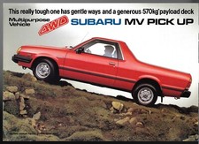 Subaru 1800 4WD MV Pick-Up c1984-85 UK Market Single Sheet Sales Brochure