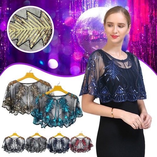 Women 1920s shawl wraps - 1920s, sequin