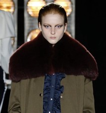 OSMAN London Burgundy Real FOX FUR Stole Scarf Coat Shoulders PLUM Net a Porter