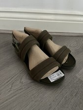 The Art Company Larissa Womens Khaki Leather Sandals Size UK 4 EU37 New No Box