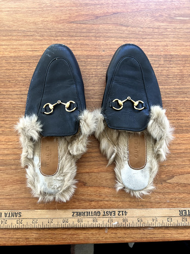Gucci princetown fur mule - gucci,