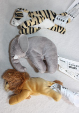 Djungelskog Ikea Wild Animal Soft Toy Bundle - Lion, Tiger & Elephant - Small 4"
