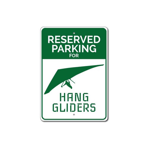 Hang glider parking sign - parking,