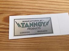 One small vintage style TANNOY rear speaker label