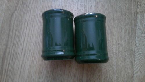 Vintage green ceramic salt - vintage,