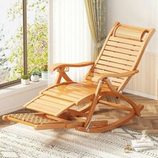 Casual Bamboo Rocking Chair Siesta Lazy Old Man Adult Lunch Break Chair Recliner