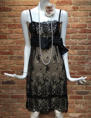 Warehouse black lace flapper - black,