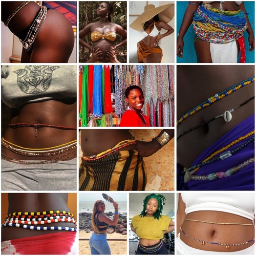 Tie african waist - on, beads