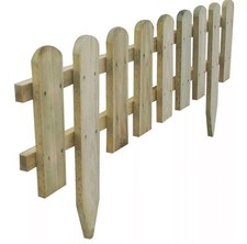 Solid wooden fence edging for