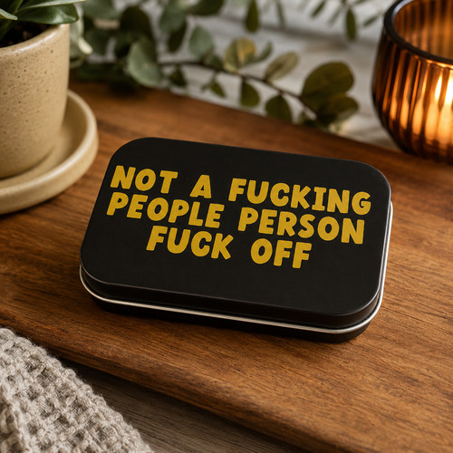 Funny smoker storage tin black - smoker,