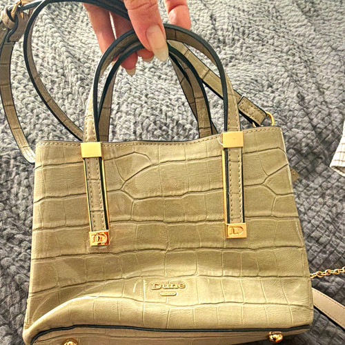 Dune small grey - small, croc-embossed