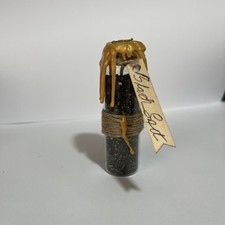 Witch Bottle spell jar of black salt. Magical Herb Spell Talisman bottle