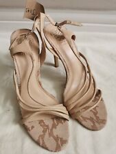 Vince Camuto Tiernan Snake Slingback Strappy Heeled Leather Sandals in Nude UK 8