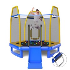 7FT Kids Trampoline 3-in-1