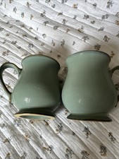 2 Denby Regency Green Craftsman Mugs  Well Used Condition
