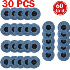 30Pcs 2" 60 Grit Lug Sanding Grinding Wheel Flap Type R Roloc Disc Disk Wheel UK