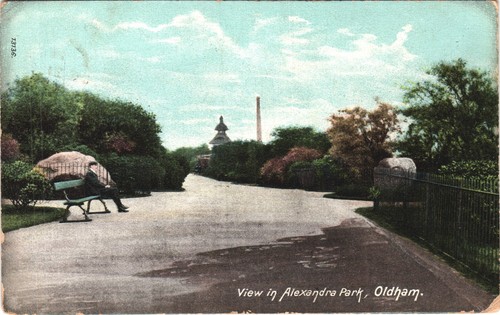 Alexander park oldham postcard - alexander,