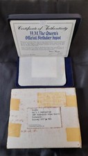 1977 Solid Silver Ingot (.925 Silver 116.6gm) Queens Jubilee COA, Box