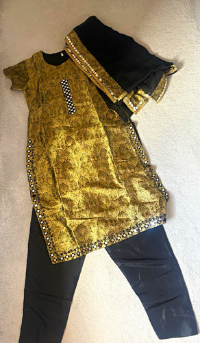 Ladies embroidered gold black - embroidered, gold/black