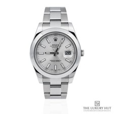 Rolex Datejust II 41mm 116300 - 2013, Box & Papers Steel Silver Baton Dial