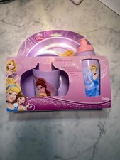 Disney princess Dinner set including plate,bowl, drinking bottle and cup