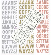 Self Adhesive Craft Stickers Alphabet & Number Glitter / Diamante Card Making