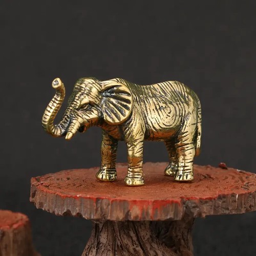 Small brass elephant - elephant, animal