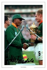 Nelson mandela signed photo - signed,