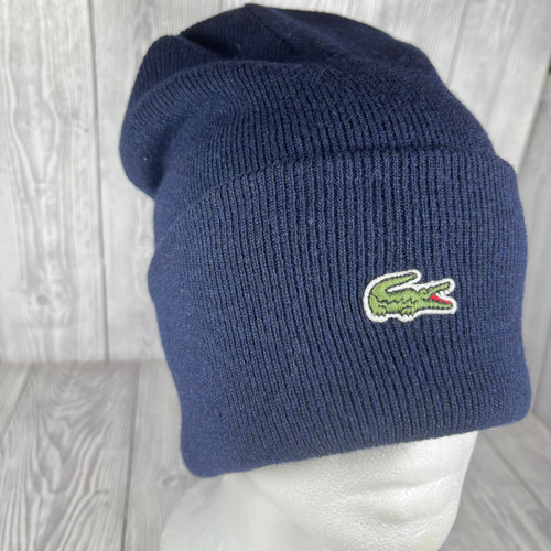 Lacoste beanie navy recycled - beanie,