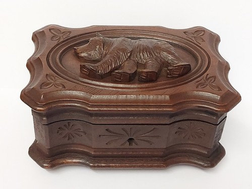 Black forest wooden treen - black,