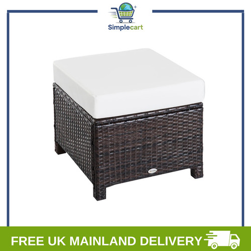 Rattan aluminum ottoman - rattan,
