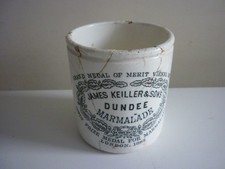 JAMES KEILLER & SONS DUNDEE MARMALADE POT MALING K NEWCASTLE VINTAGE
