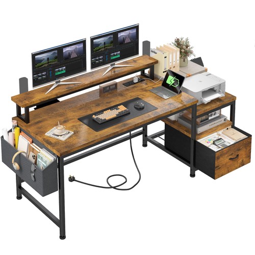 Computer desk with drawers and - drawers,