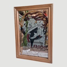 Vintage Alphonse Mucha Art Nouveau Laroche Parfum Mirror 70s Boho Bohemian