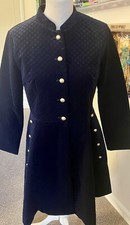 Steampunk  Navy Velour Coat …quilted…Victorian/Gothic Style- Size 10