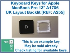 Keyboard Replacement Keys for Apple MacBook Pro 13" A1706 UK Layout Backlit