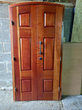 arched hardwood double doors