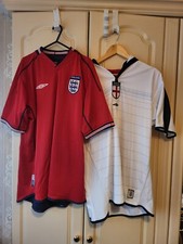 2 Reversible England Football Shirt Large White Kit Umbro 2002 2003 2004 2005
