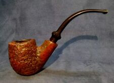 Gorgeous Big Ben Hand Made Blasted Bent Plateau Top&Ferrule Tobacco Pipe 1960-70