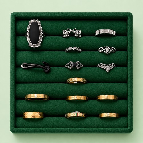 Gold and silver mix rings - gold,