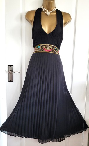 Monsoon black chiffon pleated - black,