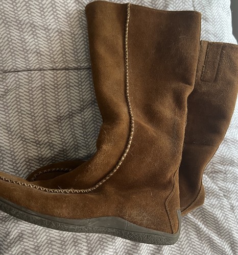 Ecco brown suede zip - suede,