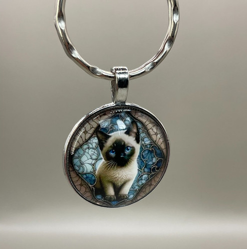 Siamese kitten keychain - siamese, cat