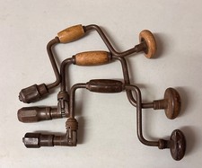 THREE hand brace drills - 2 ratchet