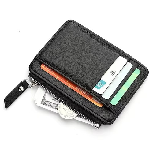 Slim leather card - leather, holder