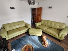 Siren Warrhol Lime Green sofa with footstool