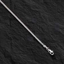 14k White Gold 16" Franco Curb Box Link 0.9 mm  2.4 Grams Pendant Chain Necklace