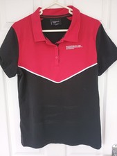 Porsche Motorsport black  polo T shirt suit medium ladies