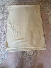 BRITISH MILITARY BLANKET WOOL/NYLON SIZE 170CM X 150CM WHITE BLUE STRIPES