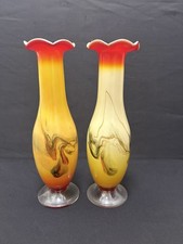 Pair Vintage Dalian Art Glass